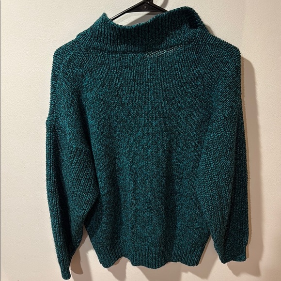 Vintage 1980s Women’s Teal Button-Up Knit Sweater - Picture 6 of 6